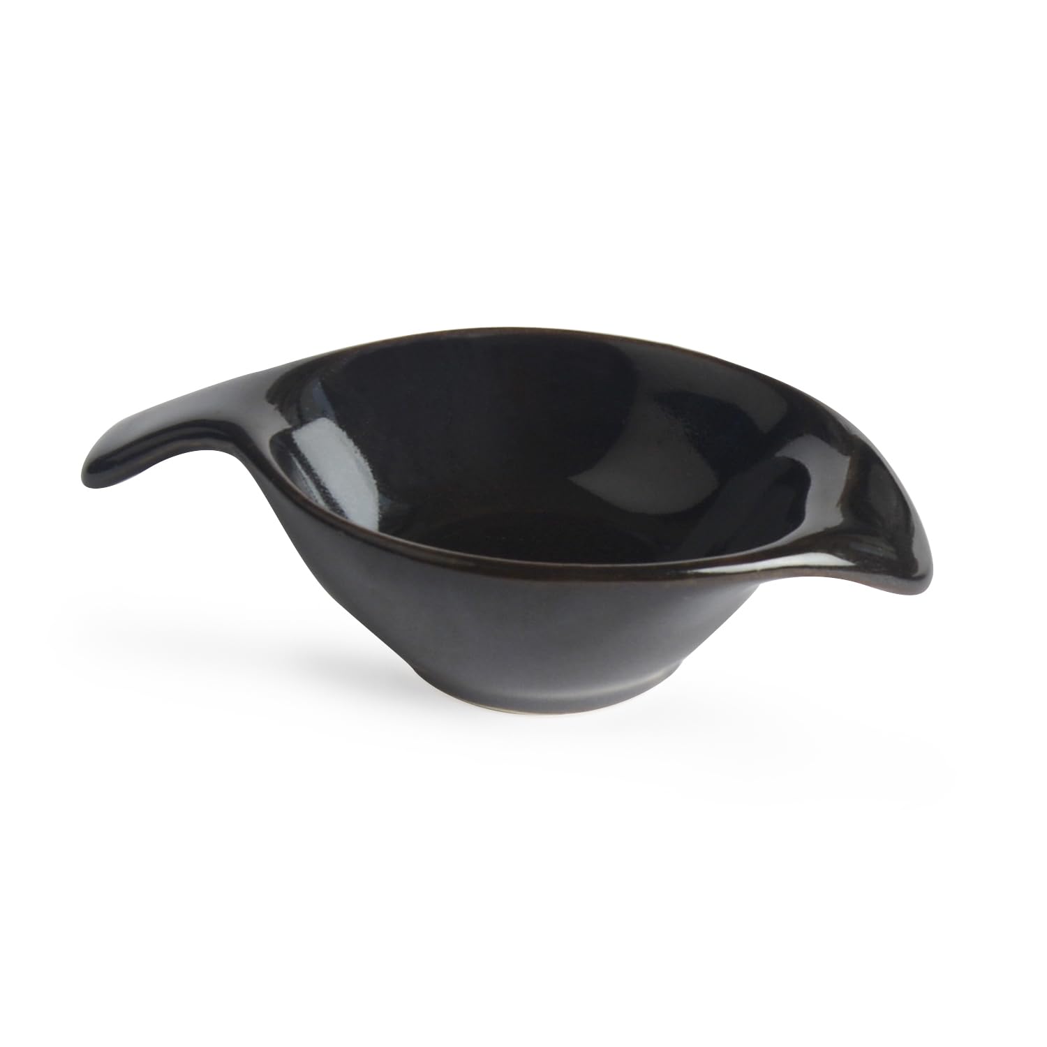 Studio Pottery Ceramic Dip Bowls Set Of 2 - 20ml Each, Black | Chutney Bowls - Ketchup Bowls