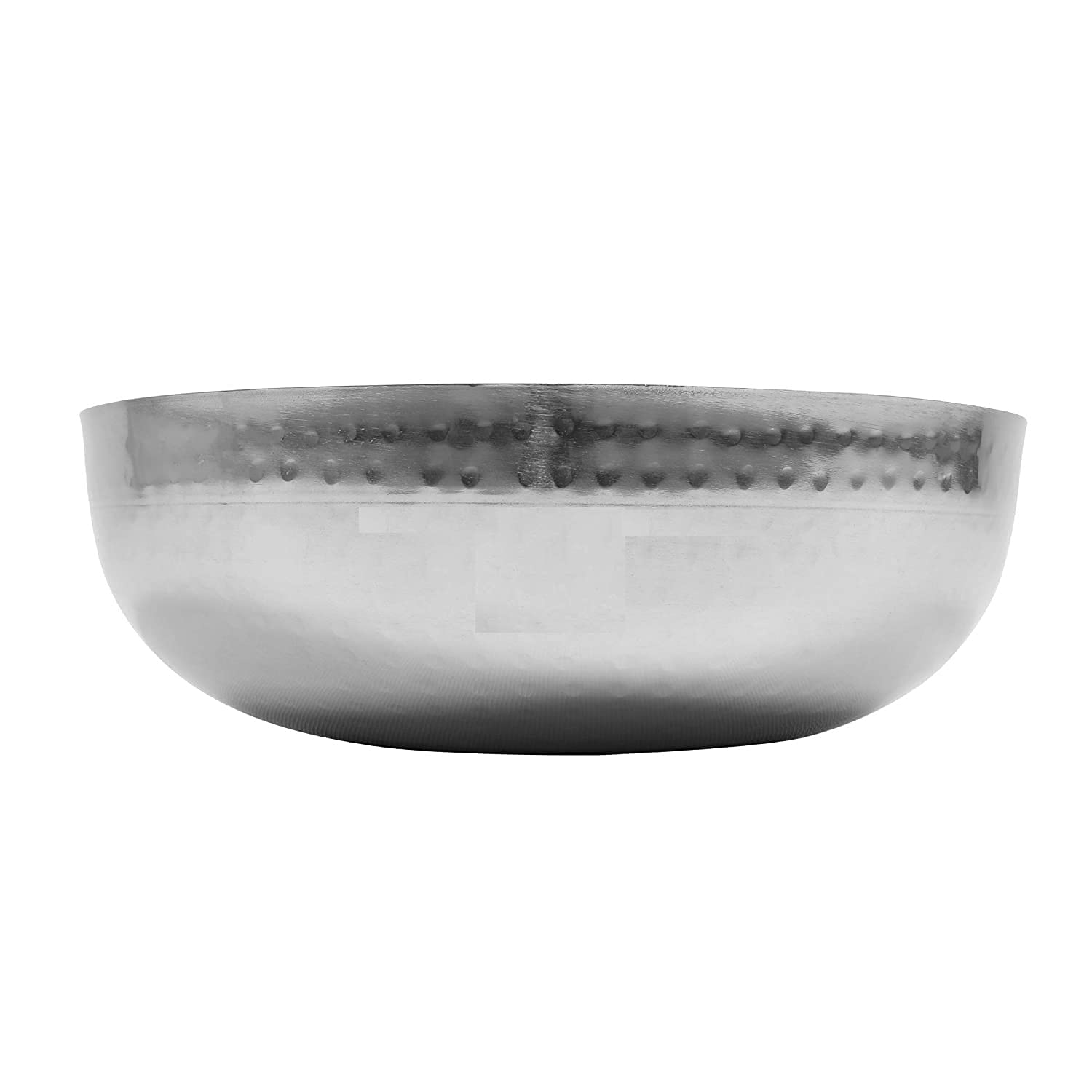 Silver Stainless Steel Cookware Hammered Tasla Kadhai - 1.5 Liters, 10 No. | Heavy Gauge Hammered Kadhai