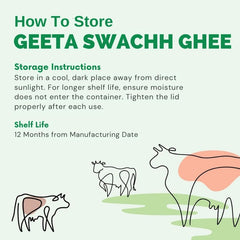 Organic Buffalo Desi Ghee By Geeta Swachh | Natural & Healthy Curd-Churned Desi Ghee Ideal For Cooking | (1 Litre) 33.8 Ounce | Jar Pack
