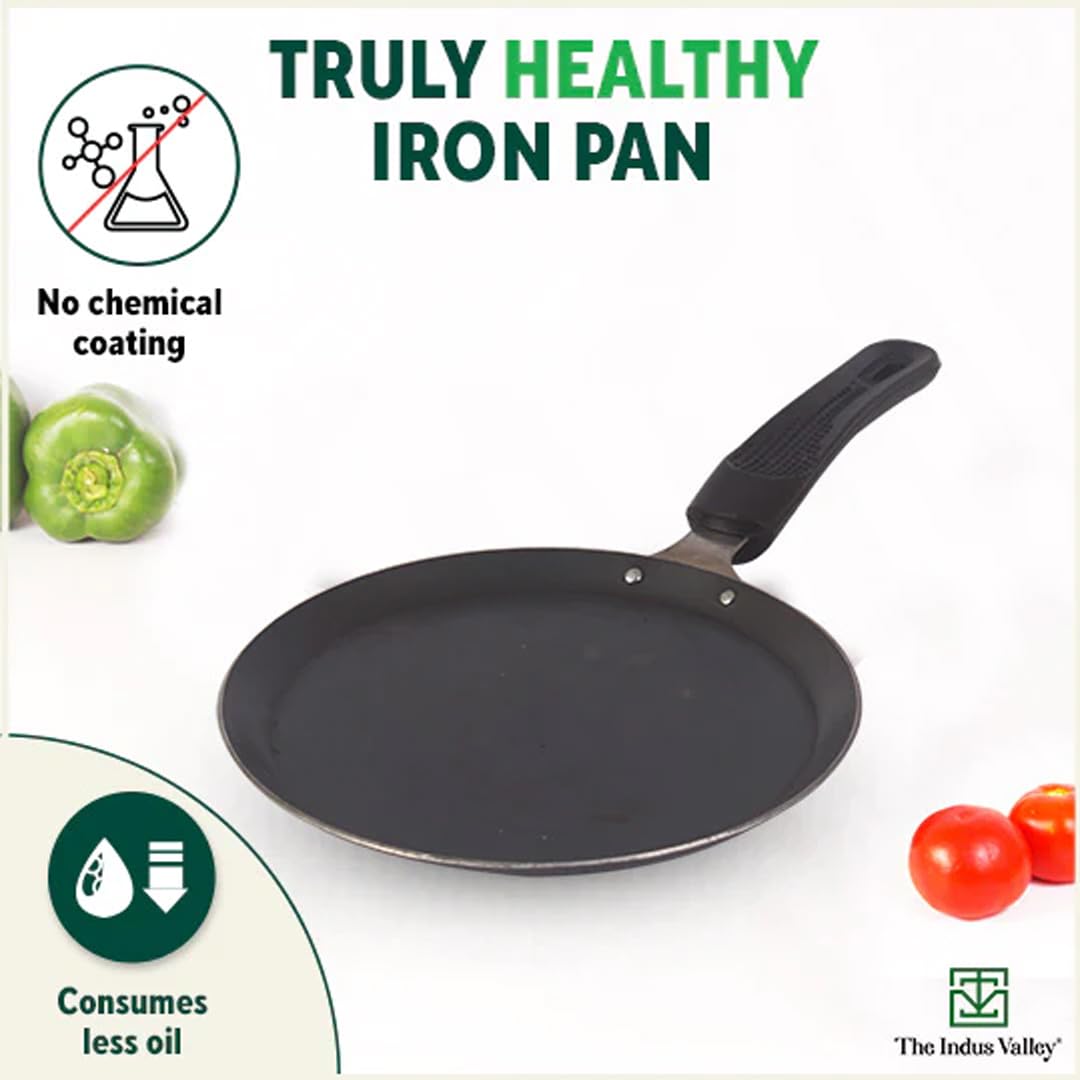 Pre-Seasoned Black Iron Omlette Pan With Bakelite Handle - Very Small, 19cm, 7.5 Inch, 0.5 Kg | Induction Friendly, Pre-Seasoned Fry Pan, 100% Pure & Toxin-Free, No Chemical Coating