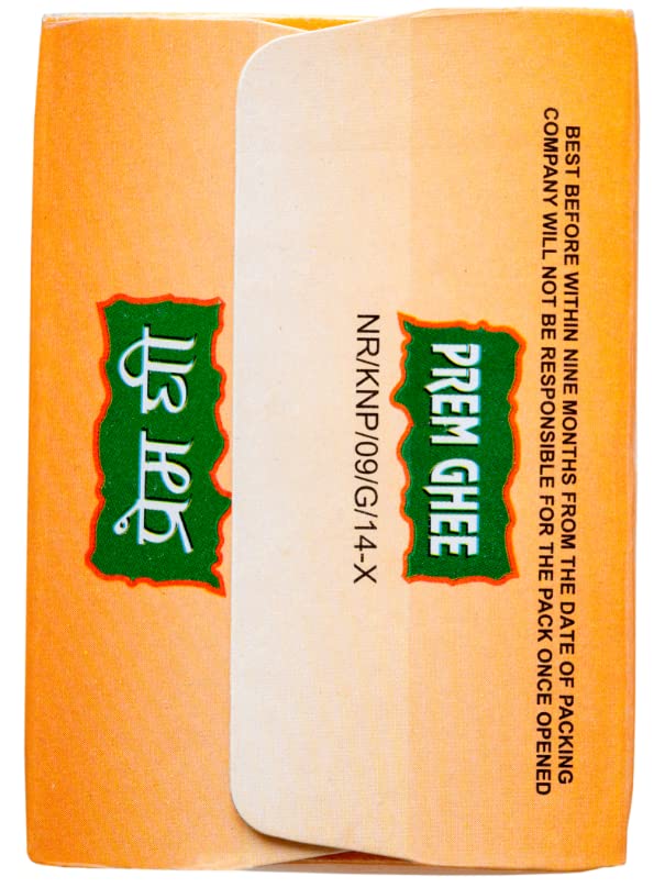 Organic Natural Agmark Desi Ghee By Prem Ghee | Healthy & Traditionally Prepared Curd-Churned Ghee Good For Heart Health | (1 Litr) 33.8 Ounce | Box Pack