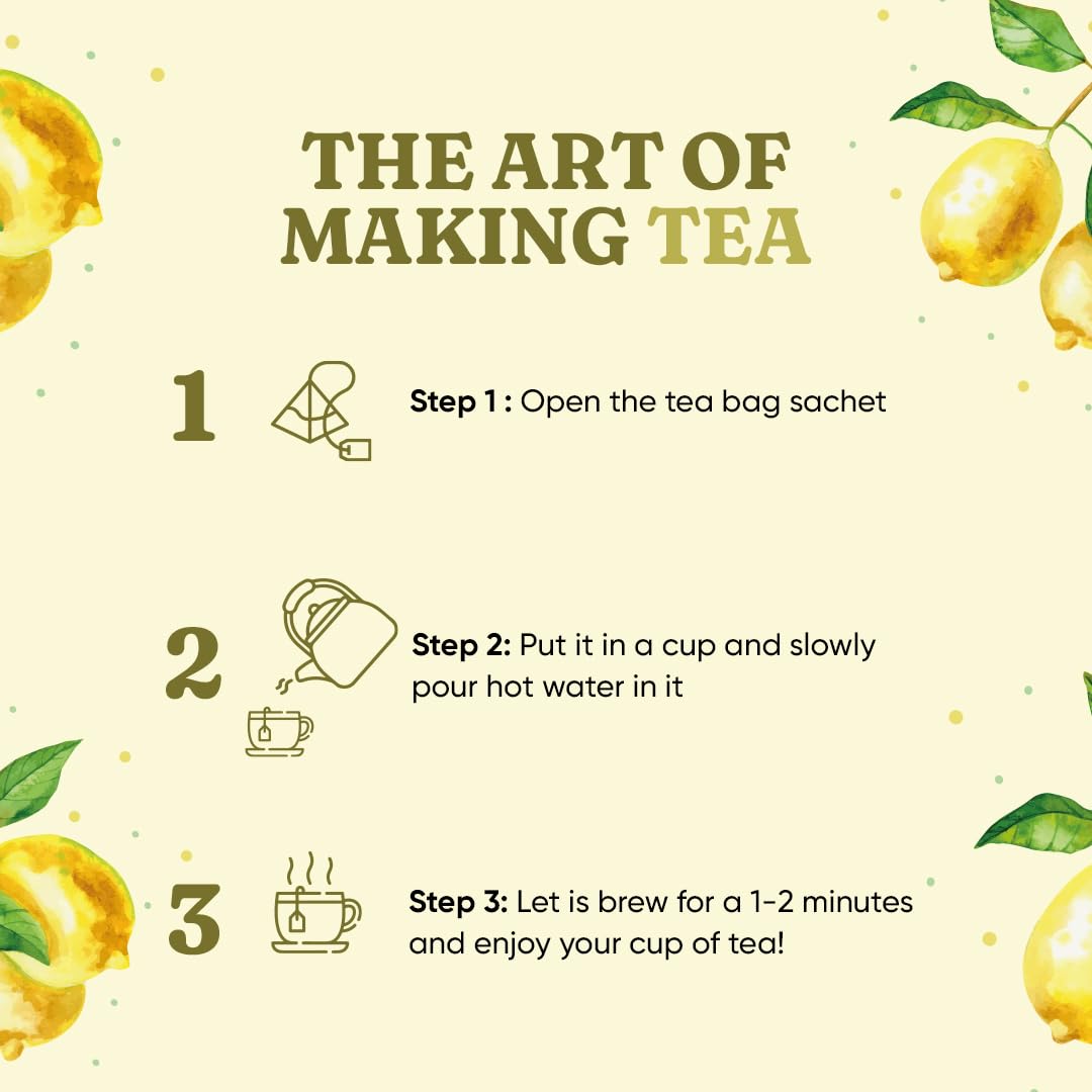 Dorje Teas Darjeeling Honey Lemon Tea - 15 Pyramid Teabags | Promotes Good Sleep & Stress Relief - Low Caffeine, Made With Special Gondhoraj Lemons