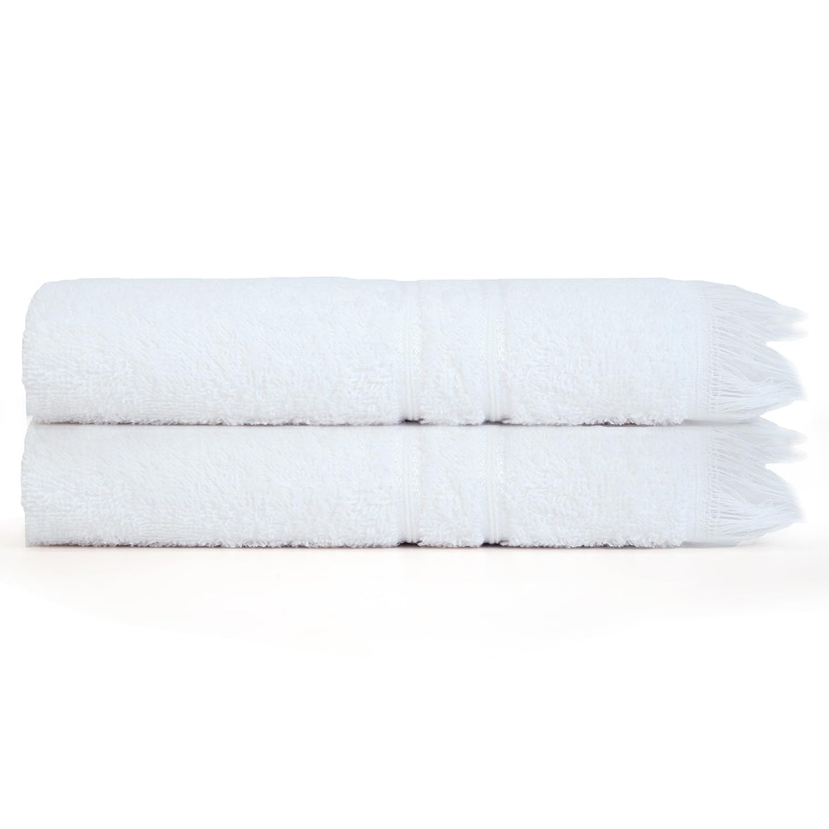 Prime Club Premium 100% Cotton Hand Towel 400 Gsm | Bathroom Essentials Soft Quick-Dry Cotton Towel (White) - 2 Pcs