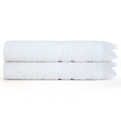 Prime Club Premium 100% Cotton Hand Towel 400 Gsm | Bathroom Essentials Soft Quick-Dry Cotton Towel (White) - 2 Pcs