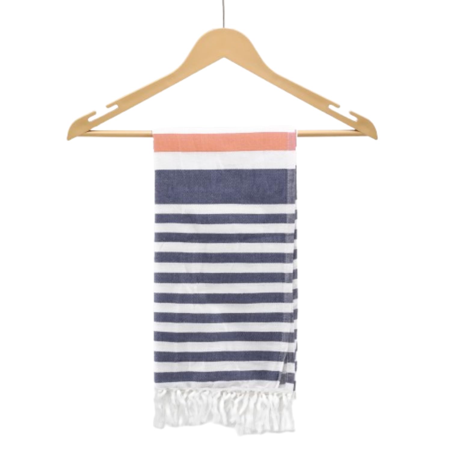 Suam Suntails Luxury Pure Cotton Towels 400 Gsm | Absorbent, Quick Dry Super Soft | Ideal For Bath, Beach, Swimming And Travel | Standard Size (Dark Blue & Orange), 250 Tc