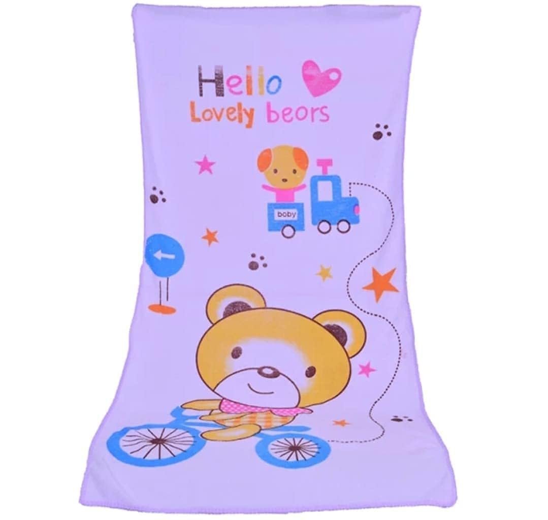 Teddyify Soft Cotton Baby Bath Towel 500 Gsm | Infants, New Born Babies Towel High Absorbent, Soft Cotton Premium Washcloth (Multicolor) - Pack Of 2