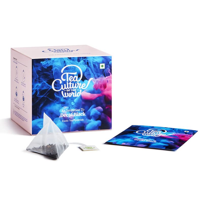 Tea Culture Of The World Decaf Black Tea - Pack Of 2 X 16 Pyramid Tea Bags | Premium First Quality Decaffeinated Tea Bags - Rich Source Of Antioxidants