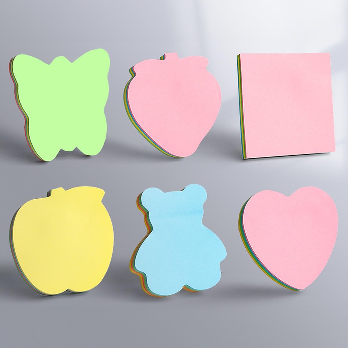Sticky Notes 600 Sheets (6 Shapes X 100 Sheets Each) | Cute Shapes Self Adhesive Notes