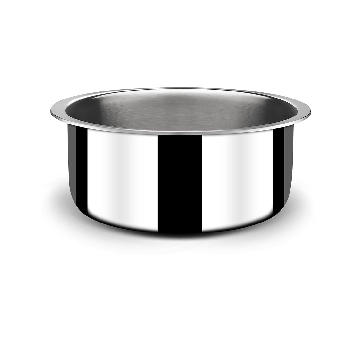 Triply Silver Stainless Steel Tope With Lid - 2.1 Liters, 18 Cm | Induction Base Triply Patila