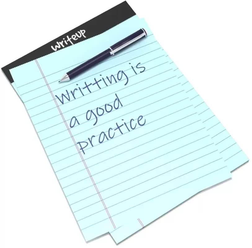 Writeup Pad For Office, Notes Writing, Premium, A5 Paper Ruled Note Pad 100 Pages (Blue) 6pcs