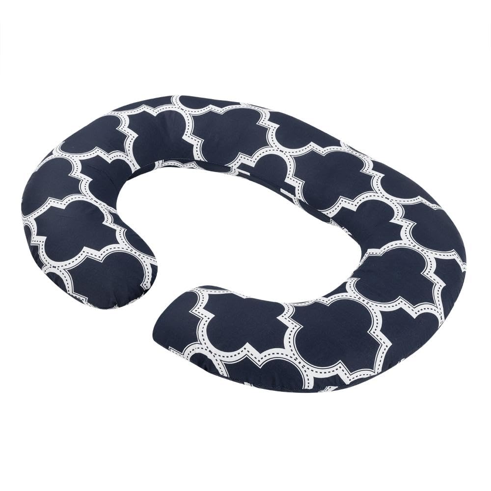 Pregnancy Pillow, C Shaped Pillow, Maternity Pillow For Sleeping - Black | Kiko Printed, 100% Cotton Pillow For Pregnant Mothers | With Breathable & No Heat Fabric - Full Body Support