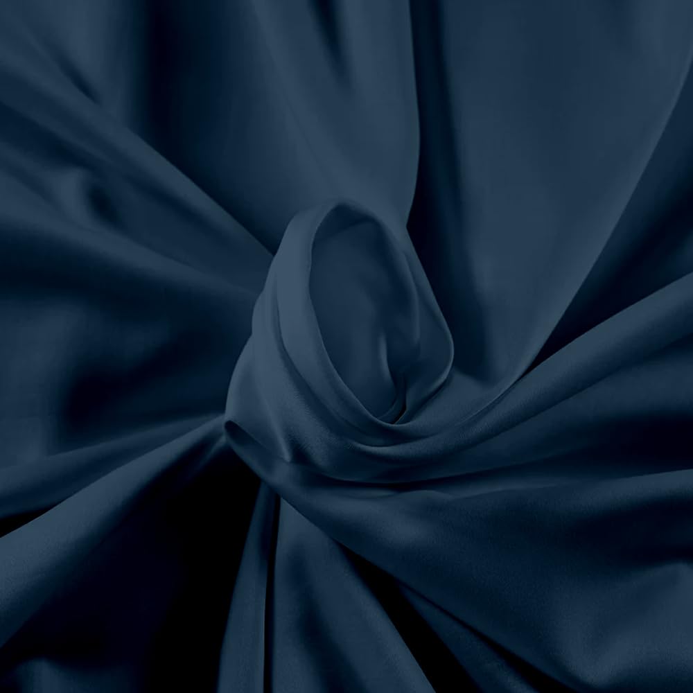 Bedsheets For Double Bed Include Pillow Cover, Ultra Soft Microfiber Plain Navy Blue Solid Bed Sheet - 90 X 100 Inch | Good For Home, Hotel, Villa, Resort & Guest House