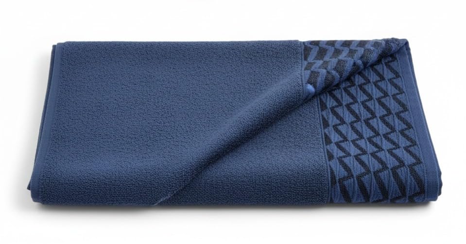 OpalBridge Exim Luxury 100% Cotton Terry Bath & Hand Towel 700 Gsm | 100% Soft & Absorbent Cotton Towel (Navy Blue)