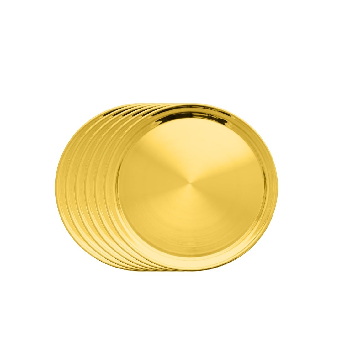 Majestic High Grade Stainless Steel Full Plate With Gold PVD Coating - Set Of 6 Pieces | Easy To Clean & Dishwasher Safe
