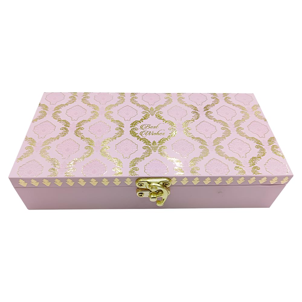 Fancy Floral Decorative Box, Shagun Cash Box, Money Box, Cash Box, Jewellery Box, Money Box, Gaddi Box, Wedding & Engagement Cash Box, Gift Box, Colour - Light Pink, Material - Wood