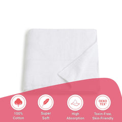 Livspace Bath Towel 475 Gsm | Bath Towels Large Size 100% Cotton, Solid Dyed, Super Soft, Absorbent (Paleto Collection - Optical White)