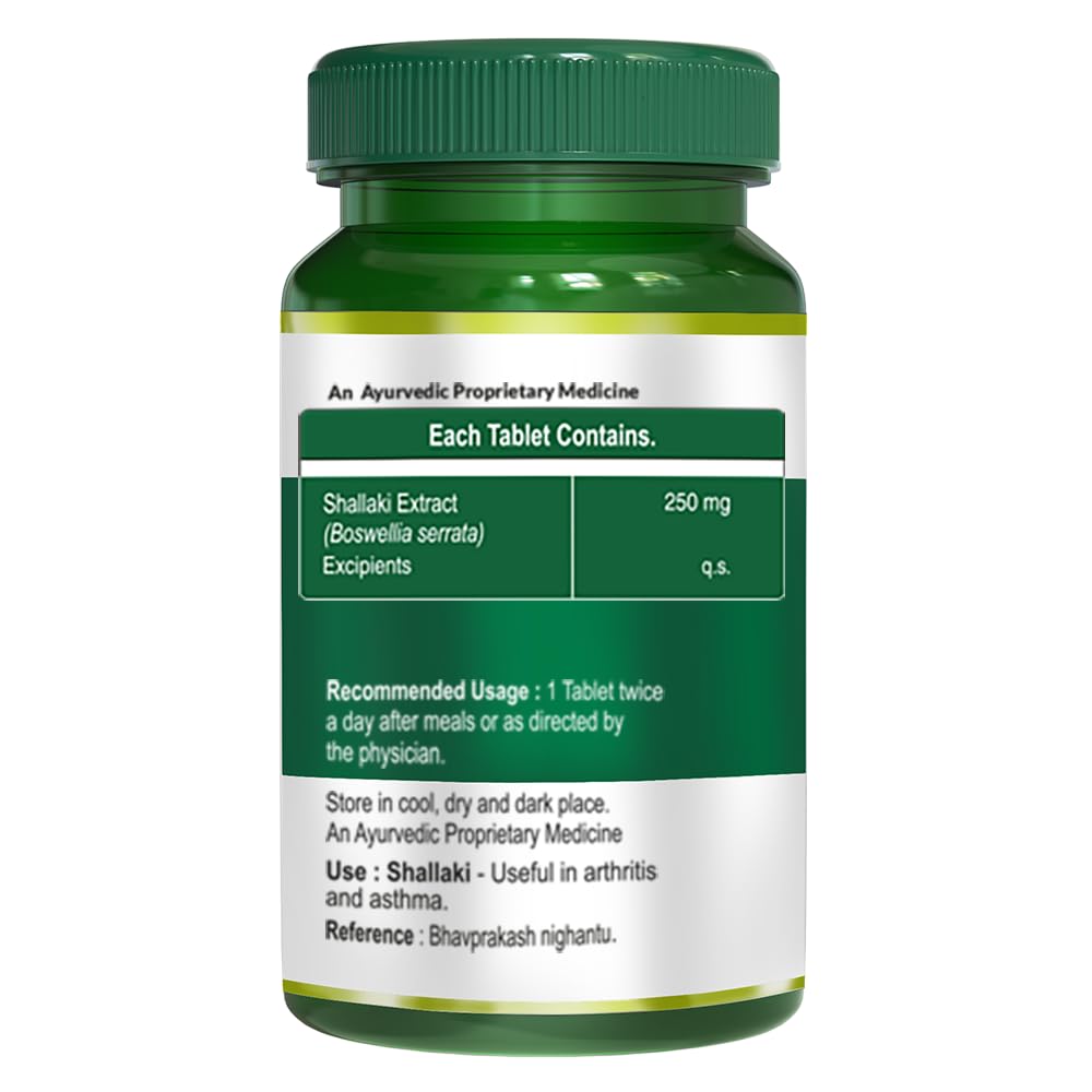 Pure Nutrition Shallaki Boswellia Serrata 250mg, Bone & Joint Health, Stiffness, Arthritis, Reduces Pain & Inflammation, Helps Improve Mobility | 60 Tablets 100gm 0.2lbs Each Pack Of 3