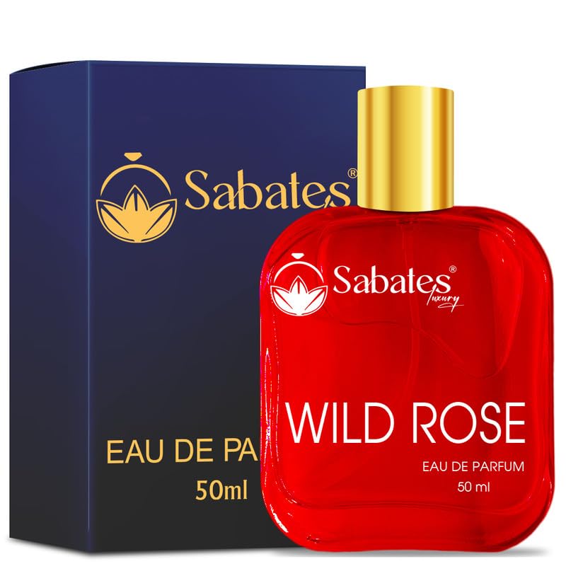 Sabates Wild Rose Eau De Parfum 50ml 1.6 Fl.oz. | Aromatic Blend Of Masculine Fragrance | 100% Liquid Perfume Without Gas