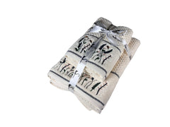 Senses By Riba All Cotton 550 Gsm Embroidered Bath Towel Set - Pack Of 4 (Style 18)