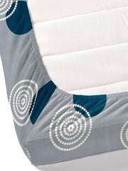Bedsheet King Size With 2 Pillow Covers (72 X 78 Inches) Grey & White | Double Bed With All Around Elastic Fitted - Durable & Long Lasting Wrinkle Resistant Fabric