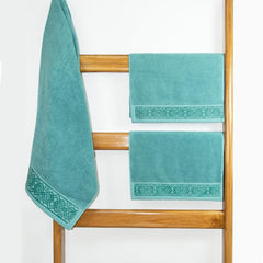Rangoli 100% Cotton Fibre 2 Hand & 1 Bath Towel 1100 Gsm | Highly Durable & Absorbent Towel | Skin-Friendly & Quick Drying Luxury Towels (Blue) - Pack Of 3