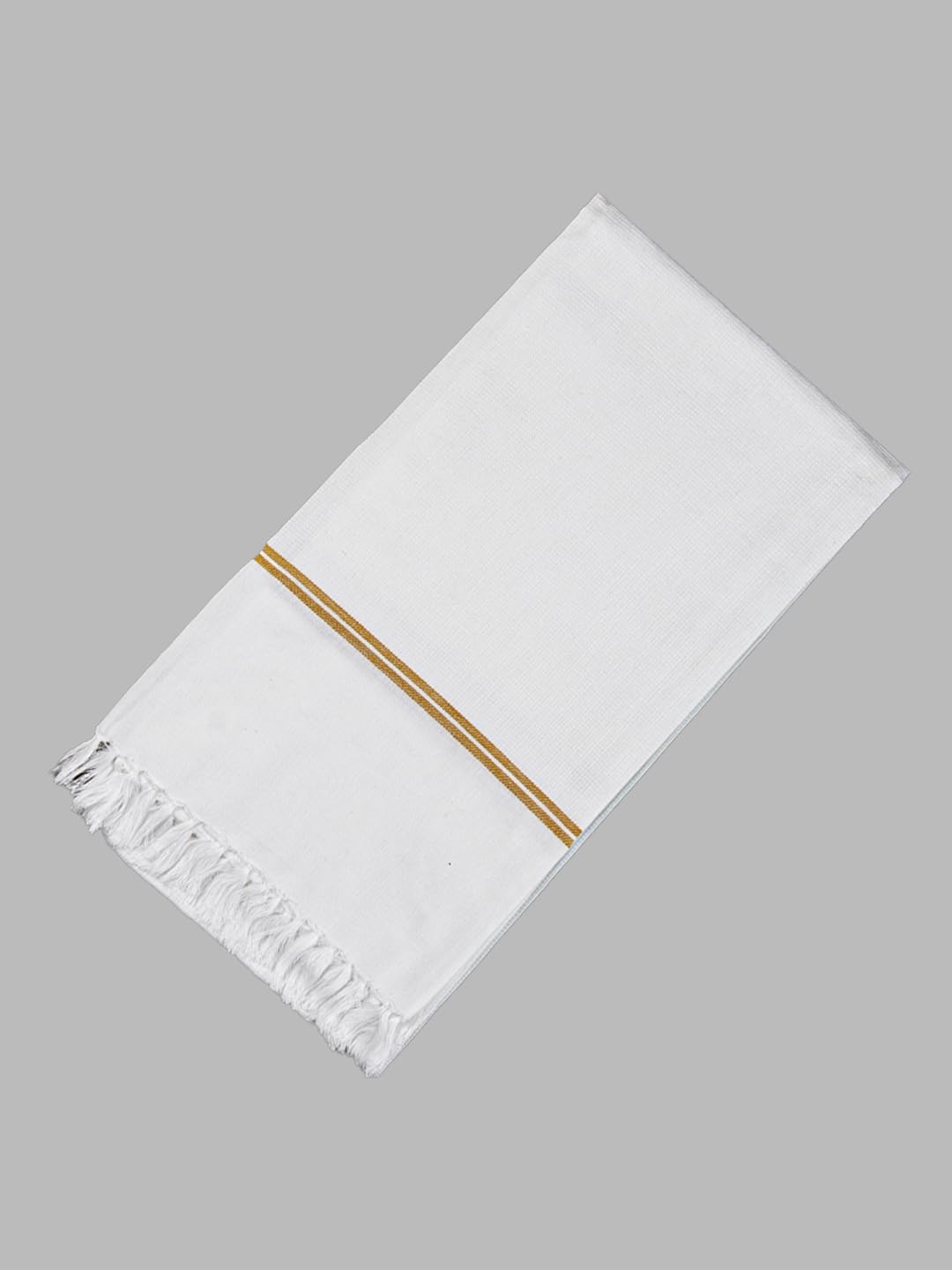 Ramraj 100% Cotton Soft Feel With Small Border Bath Towel 1200 Gsm (White)- Pack Of 4