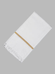 Ramraj 100% Cotton Soft Feel With Small Border Bath Towel 1200 Gsm (White)- Pack Of 4