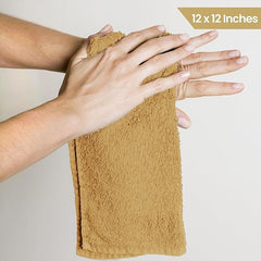Jenny Denial 100% Cotton Soft Face Towel 1300 Gsm | Super Absorvent & Quick Dry - Pack Of 10 Pcs (Beige)