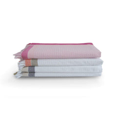 Athom Trendz Living Light Weight Cotton Premium Waffle Border Bath Towel | Pack Of 4 Multi10