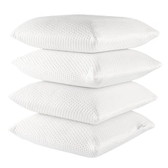 Memory Foam Cushion Pillow, Throw Pillow For Sofa, White - 14 X 14 Inches | Premium Fresh Hollow Fiber Filling | Furniture Cushion, Premium Comfort, Everyday Use, Bed Pillow - Set Of 4