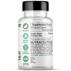 Oxin Nutrition Grape Seed Extract Capsule 500mg 95% Polyphenols, Leansing Your Body Of Toxins & Free Radicals | 60 Capsules 100gm 0.2lbs