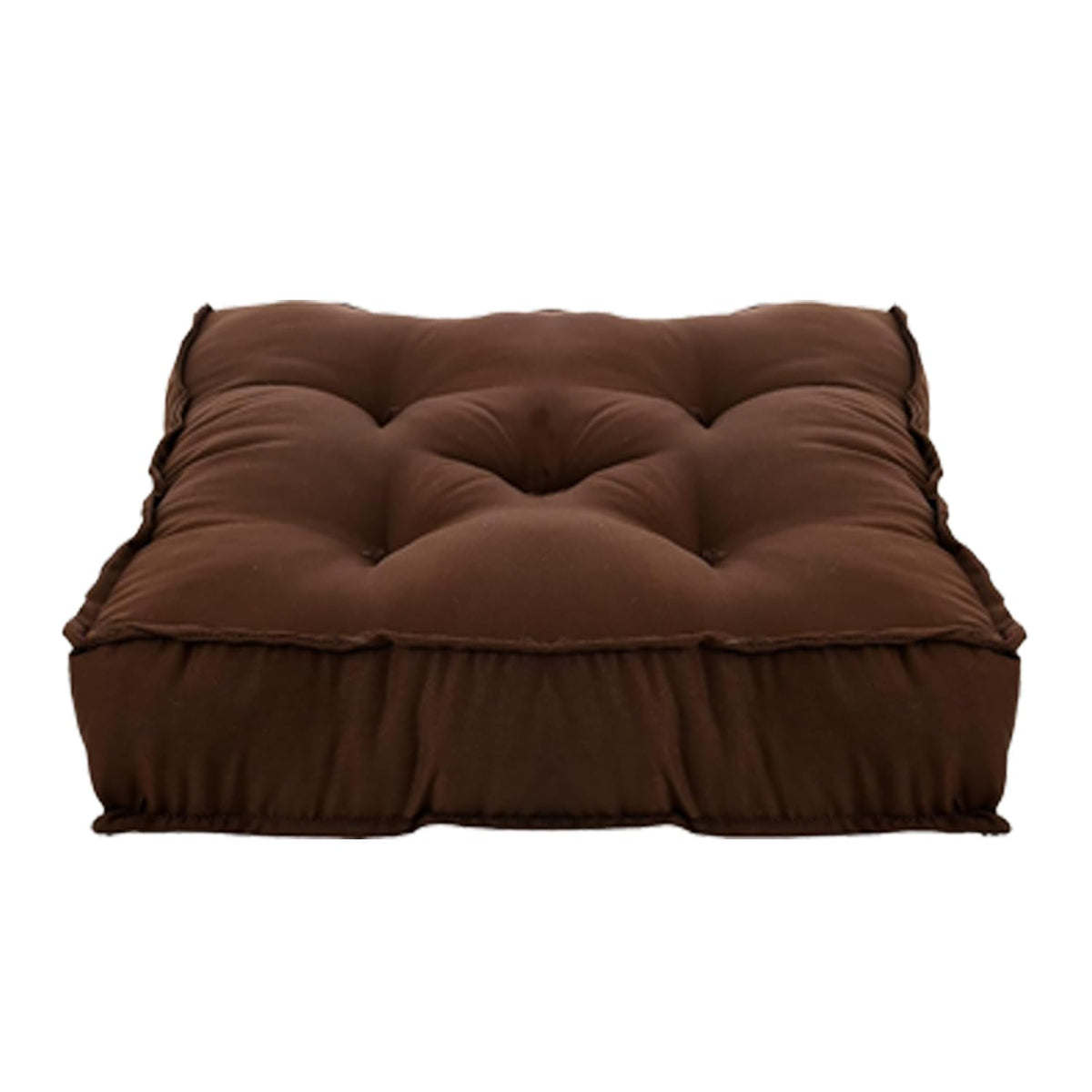 Square Chair Pad Cushion, Soft & Comfortable Sitting, Brown - 45 X 45 X 7 Cm | Microfiber Fabric & Solid Color, Furniture Cushion, Lightweight, Versatile Use - Pack Of 1