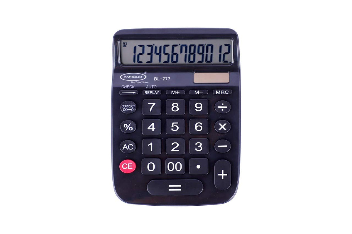 Bambalio Bl-777 Electronic Calculator (Black) 3 Years Warranty | 12 Digits-large Display
