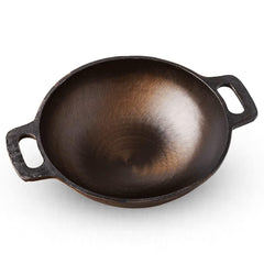 Super Smooth Brown Cast Iron Kadai - Medium, 25.4cm, 10 Inch, 2.5 Liters, 2.4 Kg | Nonstick, Pre-Seasoned Kadhai, 100% Pure & Toxin-Free, No Chemical Coating