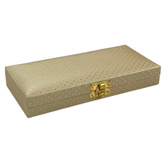 Decorative Shagun Cash Gift Box For Money Gaddi, Jewellery, Gifting Sagan Wedding Occasion, Dot Pattern, Leatherette Finish Rectangle Shape, Colour - Gold