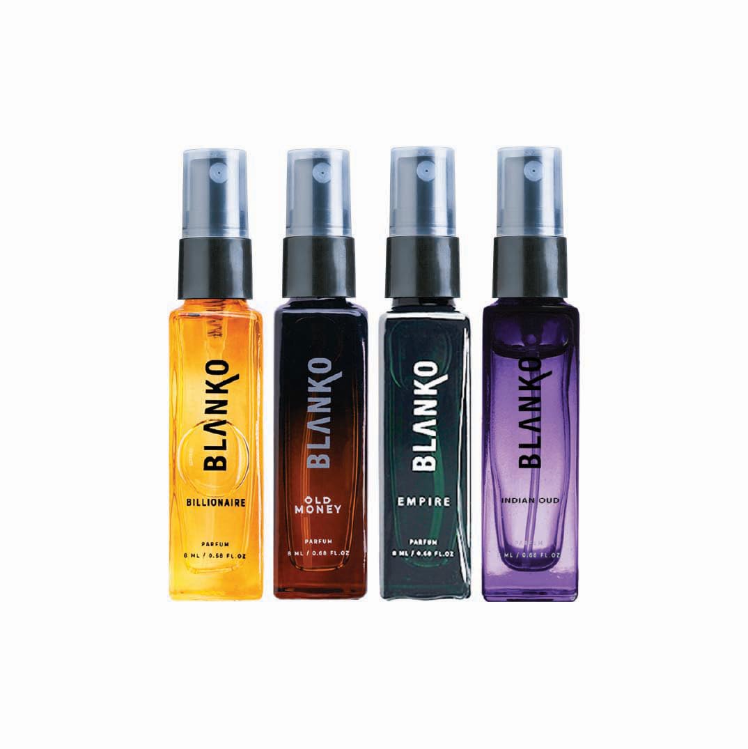 Blanko TLT Parfum Pack Of 4x 0.27 Fl.oz. Billionaire+ Old Money+ Empire+ Indian Oud | Luxury Fragrance Gift Set For Husband, Father, Brother