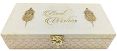 Designer Wodden Fancy Shagun Gift Boxes For Wedding, Shagun Cash Box Or Money Box With Mgi Printing For Wedding, Engagement, Holi, Diwali, Baby Showers, Colour - Gold
