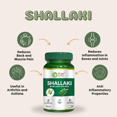 Pure Nutrition Shallaki Boswellia Serrata 250mg, Bone & Joint Health, Stiffness, Arthritis, Reduces Pain & Inflammation, Helps Improve Mobility | 60 Tablets 100gm 0.2lbs Each Pack Of 2