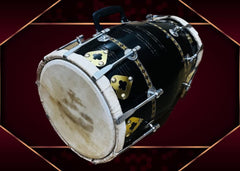Professional Classical Dholak Nut & Bolt With Bag & Belt Also - Black | Double Headed Hand Drum, Perfectly Symmetric Round Dholak - Dholak For Festival, Wedding, Satsang | Very Easy To Tune