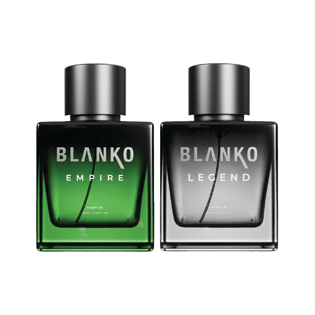 Blanko Empire + Legend Time Lock Technology Parfum 100ml 3.4 Fl.oz. Each Pack Of 2 | Longest Lasting Men Perfume | Luxury Fragrance Gift Set For Husband, Father, Brother