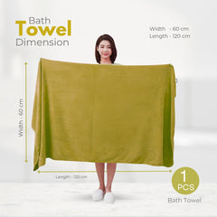 Black Gold The Finer Touch Premium Microfiber Bath Towels 1600 Gsm | Lightweight Ultra-Soft Fade Resistant (Green) - 4 Pcs
