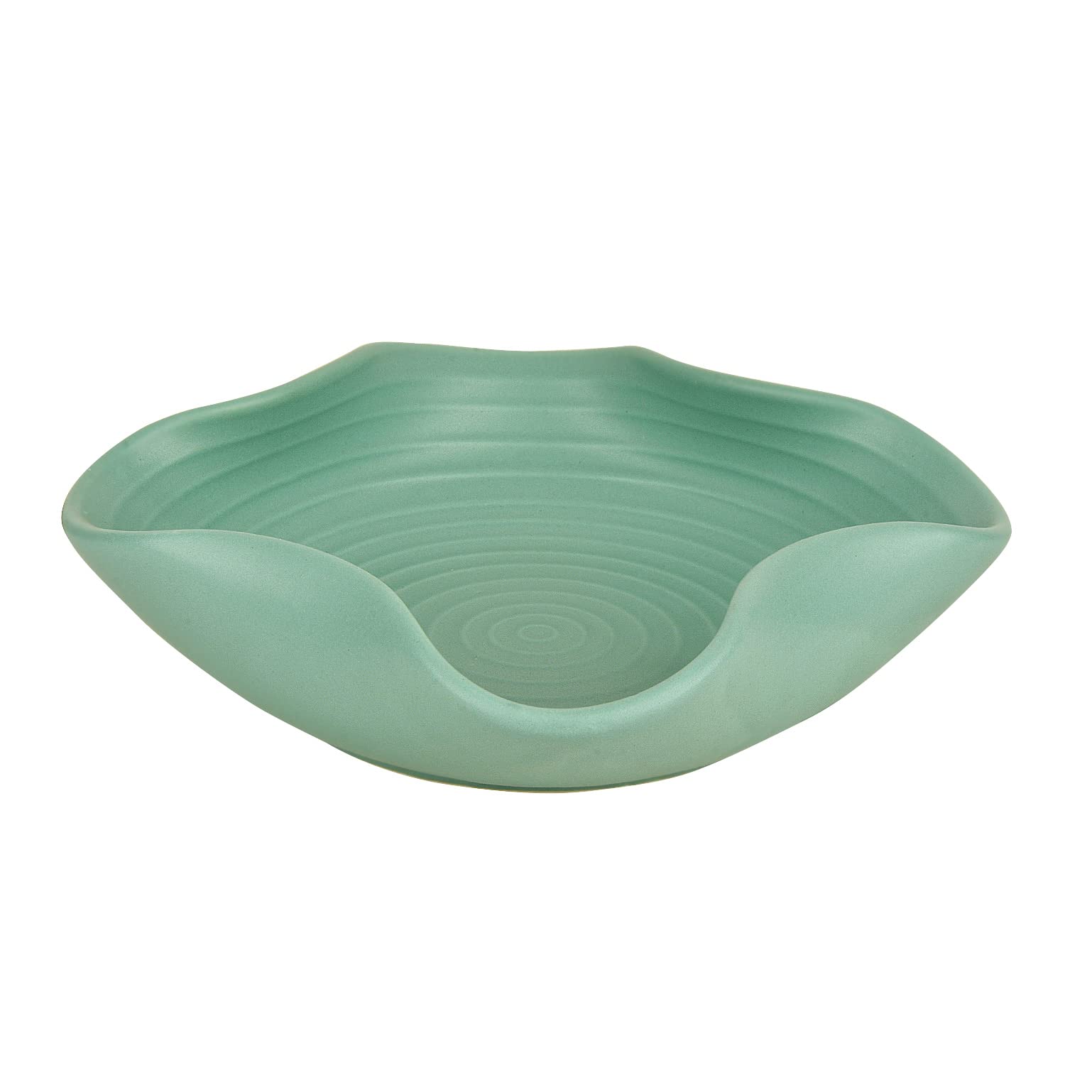 Ceramic Matt Finish Stylish Serving Bowl - 22 Cm, Sea Green, 500ml | Salad Bowl - Pasta Serving Bowl - Snack Bowl