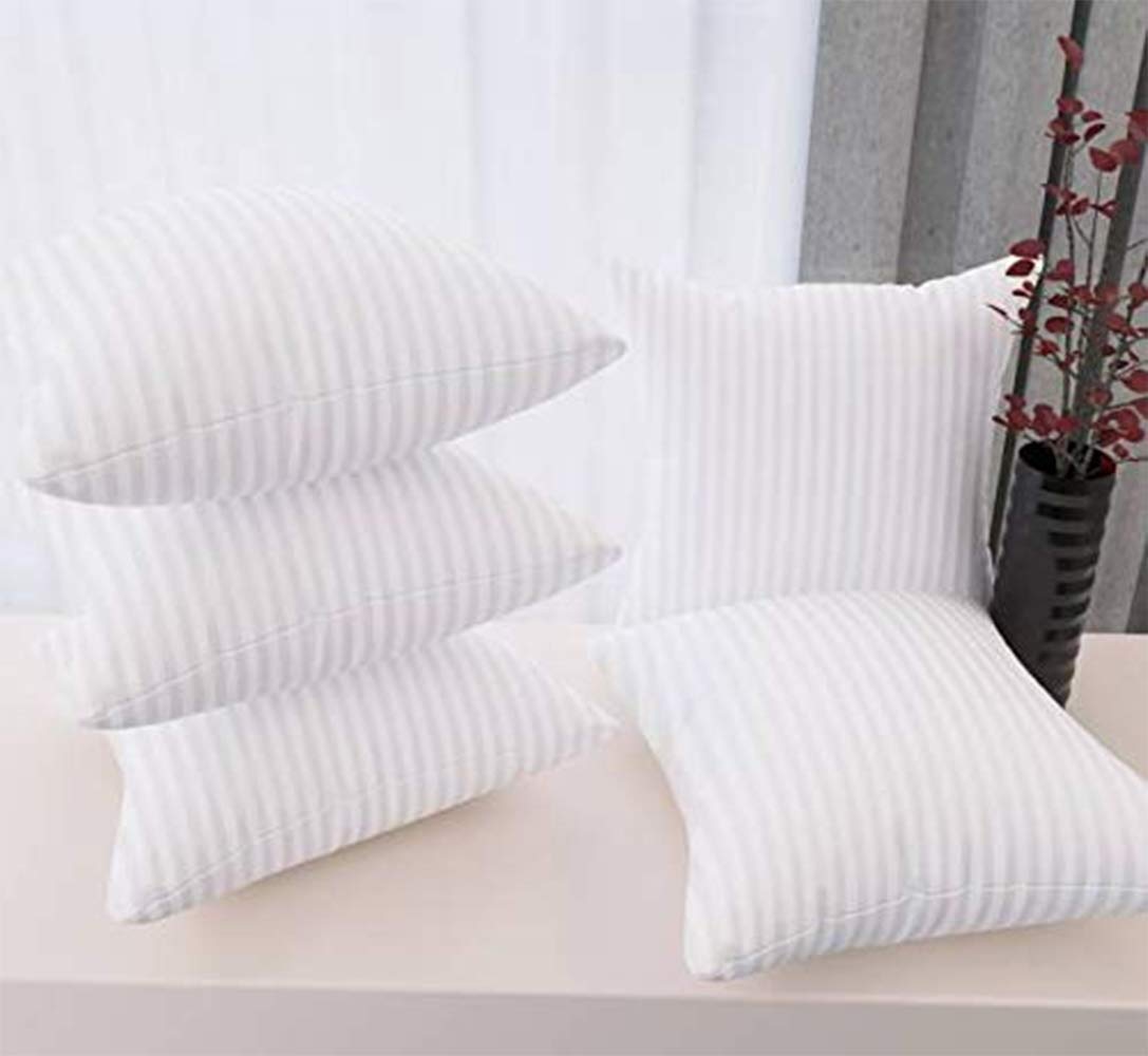 Microfiber Cushion Pillow, Durable Sofa Pillow For Home Décor, White - 18 X 18 Inch | Sofa Cushions, Furniture Pillow, Lightweight, Easy To Maintain, Soft Cushion Filler - Set Of 5