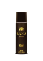 Riggs London Oud Perfumed Deodorant Body Spray 250ml 8.4 Fl.oz. Unisex Fragrance | Long Lasting