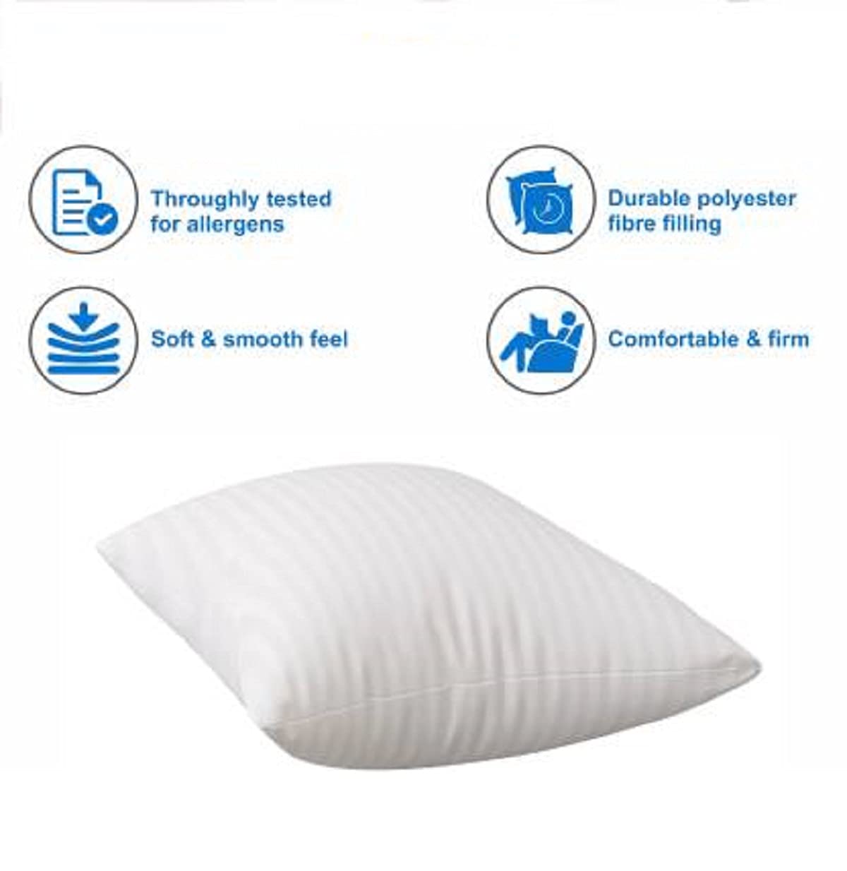 Square Pillow, Hotel Quality Premium Fiber Soft Cushion Filler, White, 18 X 18 Inches | Microfiber Pillow, Hypoallergenic, Soft Cushion, Throw Pillow - Set Of 2