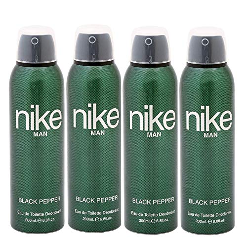 Nike Black Pepper Eau De Toilette Deodorant Spray 800ml 27.0 Fl.oz. Pack Of 4 | Perfect Birthday Gift For Brother