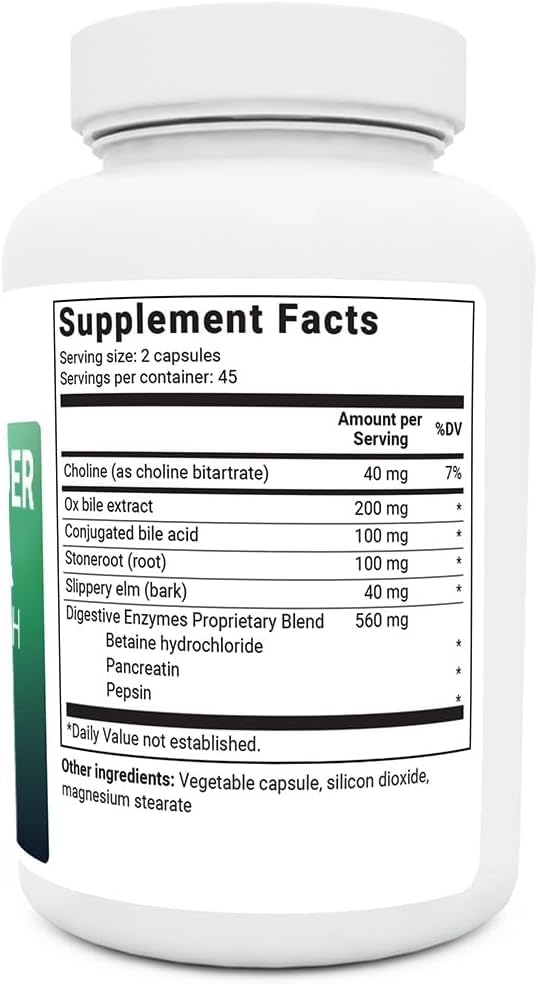 Bio Schwartz Gallbladder Formula Extra Strength - Made W/ Purified Bile Salts & Ox Bile Digestive Enzymes - Includes Carefully Selected Digestive Herbs | 90 Capsules, 150gm 0.3lbs