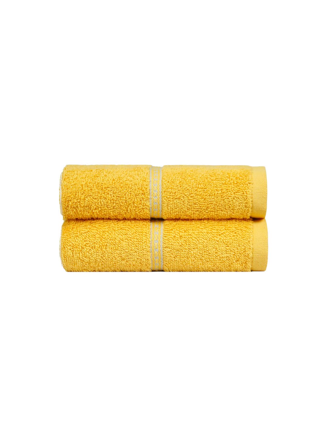 Mytrident Hand Towel Urban Comfort 400 Gsm | 100% Cotton Bath Towel (Drama Yellow)- Pack Of 2