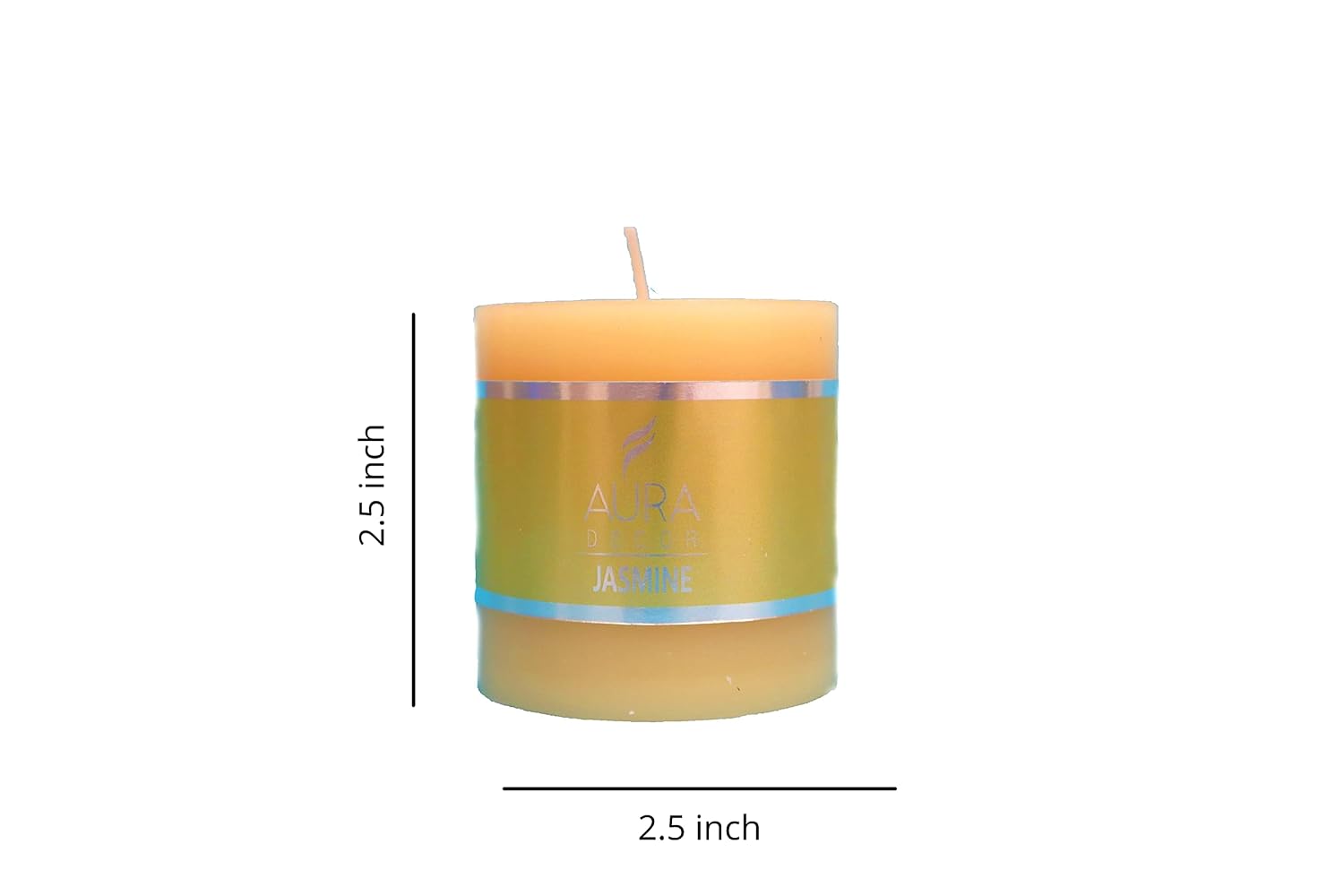 JASMINE APPLE FRAGRANCE PILLAR CANDLE 2.5 INCH PACK OF 2 HOME DECOR CANDLE