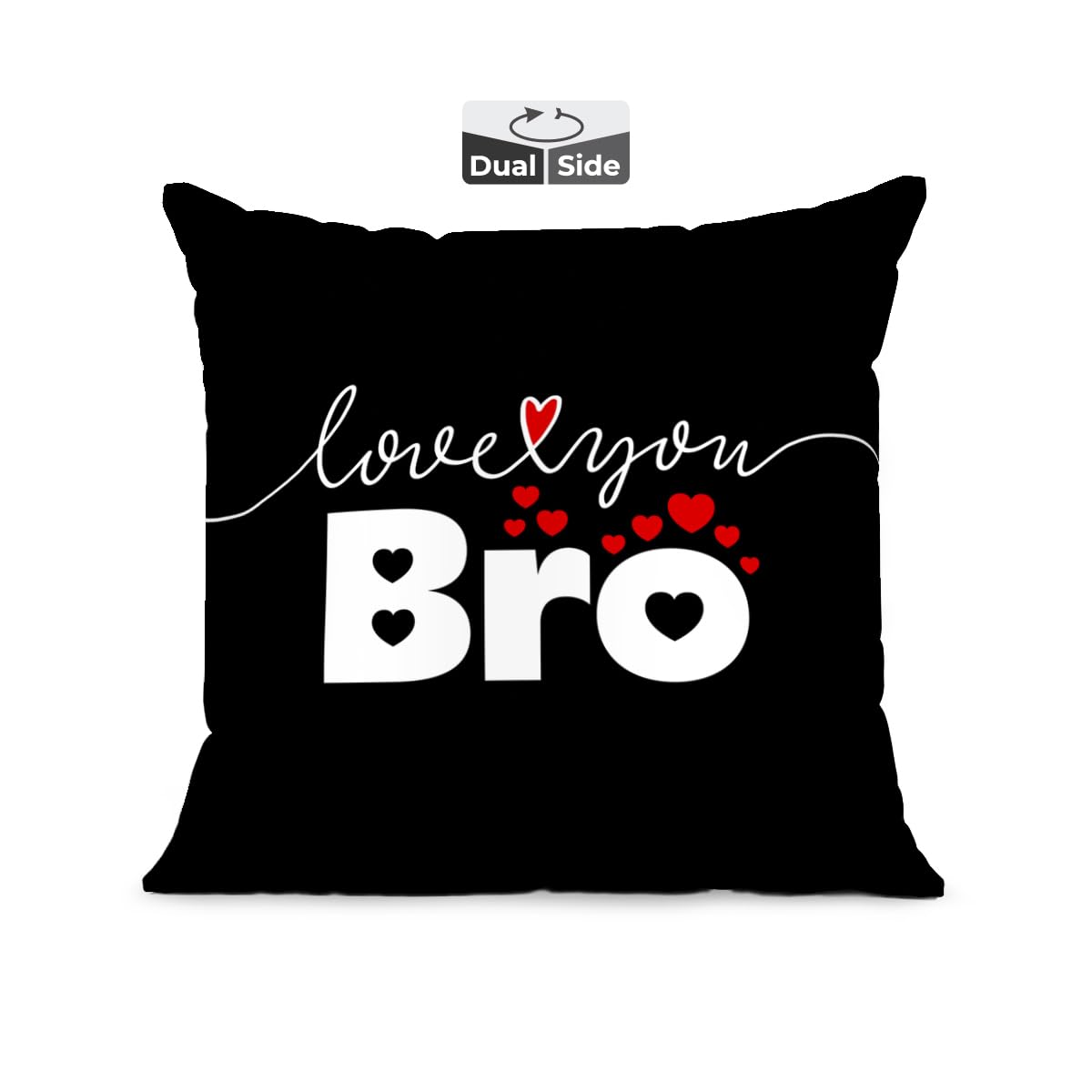 Premium Pillow Cushion For Best Brother, Black Pillow - 16 Inch | Unique Thoughtful Cute Birthday Pillow Gift For Brother | Raksha Bandhan, Bhaidooj | With Filler Cushion - Design 23